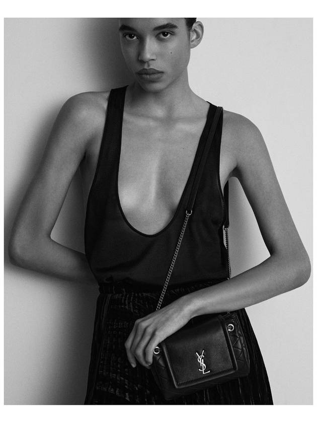 Nolita Lambskin Mini Bag Black - SAINT LAURENT - BALAAN 11