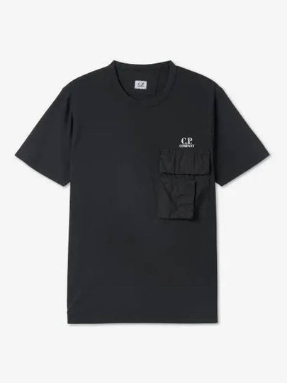 Logo Pocket Crew Neck Cotton Jersey Short Sleeve T-Shirt Black - CP COMPANY - BALAAN 2