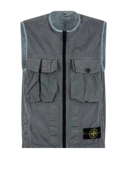 Nylon Metal Badge Vest Grey - STONE ISLAND - BALAAN 2