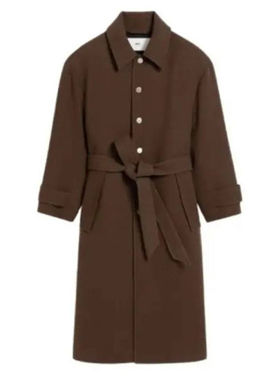 Belt Wool Single Coat Dark Coffee - AMI - BALAAN 2