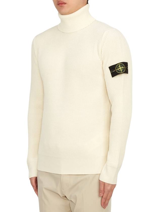 Men's Logo Patch Turtleneck White - STONE ISLAND - BALAAN 3