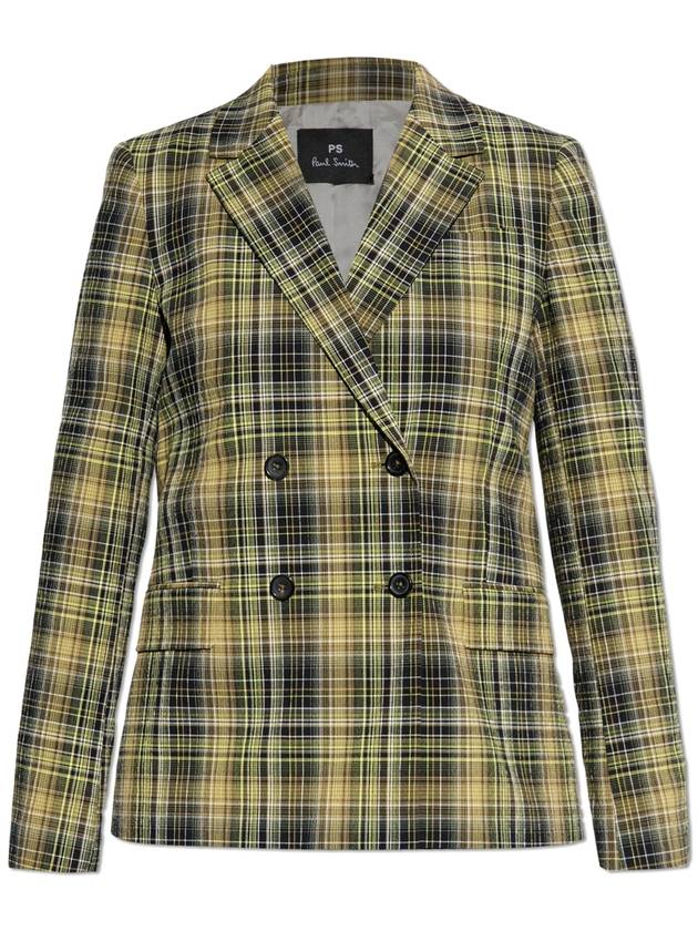 PS Paul Smith Blazer With Check Pattern, Women's, Green - PAUL SMITH - BALAAN 1