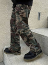 Side Zipper Wide Cotton Pants Camo - CLACO - BALAAN 1