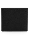 Pebble Grain Leather Half Wallet Black - THOM BROWNE - BALAAN 5