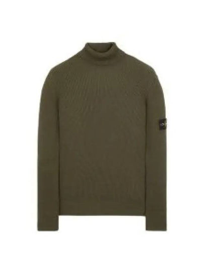 Men's Logo Patch Turtleneck Khaki - STONE ISLAND - BALAAN 2