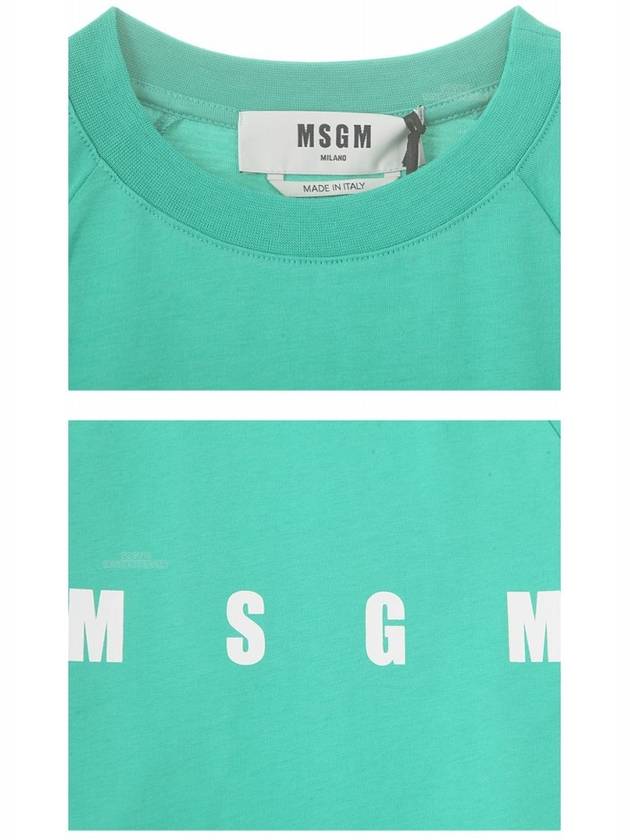 Logo Round Short Sleeve T-Shirt Mint - MSGM - BALAAN.