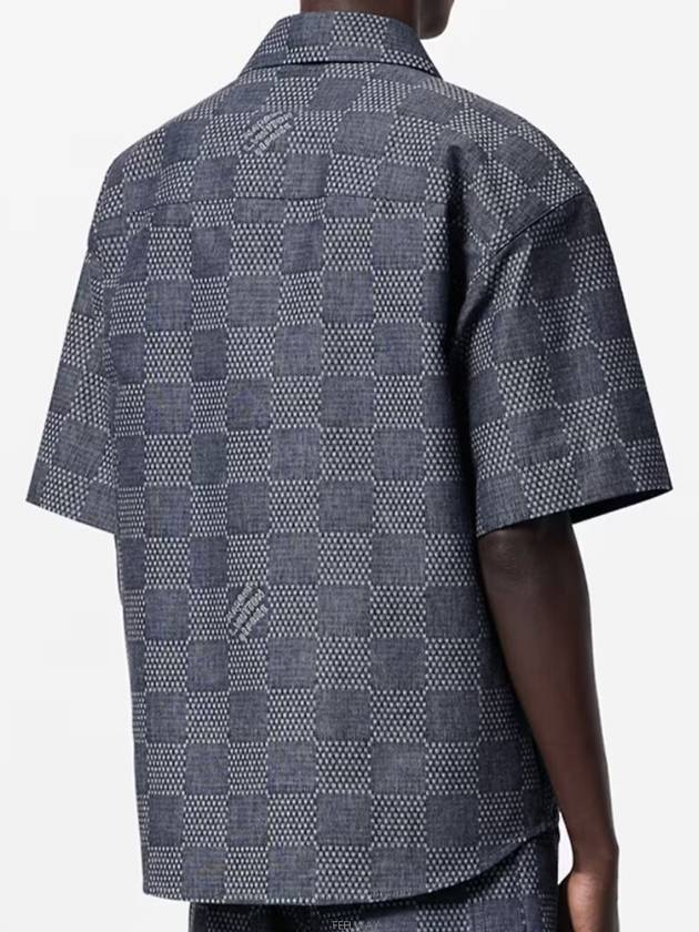 1AFXLS Damier short sleeved chambray shirt - LOUIS VUITTON - BALAAN 3