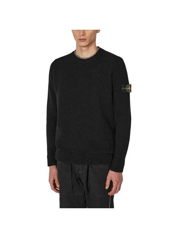 Wappen Patch Crew Neck Sweatshirt Black - STONE ISLAND - BALAAN 1