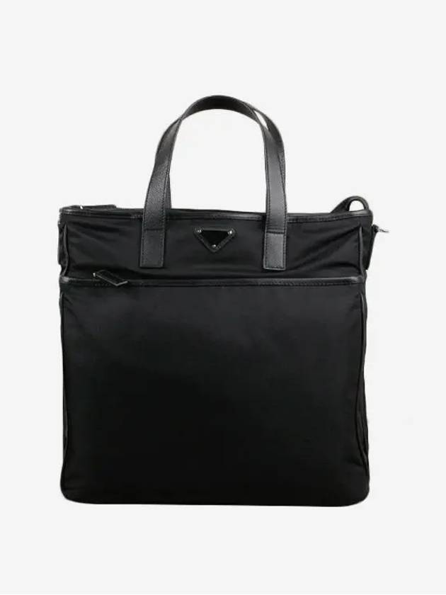 Triangle Logo Nylon Tote Bag Black - PRADA - BALAAN 3