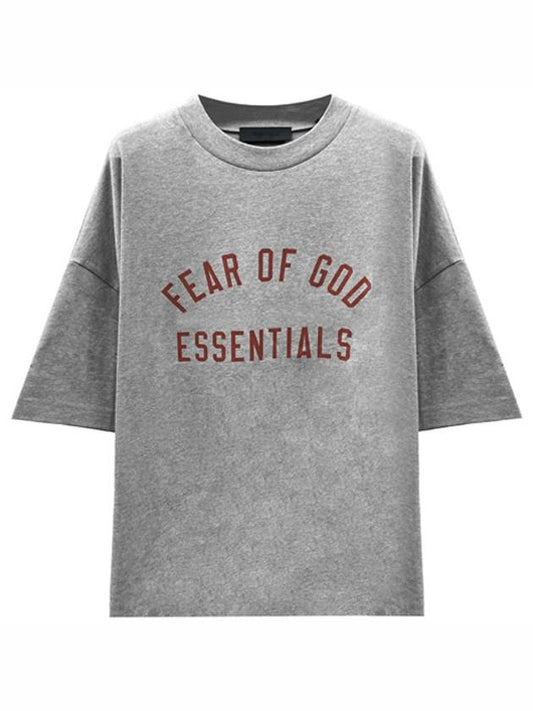 125BT244191F 123 Logo Printing Jersey Crew Neck Round Short Sleeve T Shirt Dark Heather Men s TEO - FEAR OF GOD - BALAAN 1