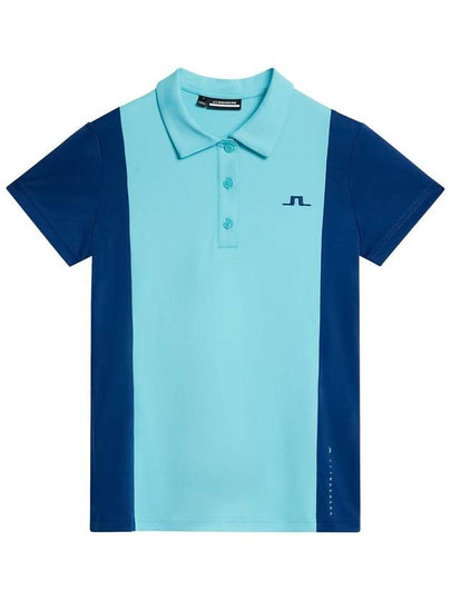 Tilly Polo Short Sleeve T-Shirt Blue Curacao - J.LINDEBERG - BALAAN 2