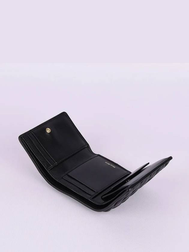 Matelasse Logo Nappa Leather Half Wallet Black - MIU MIU - BALAAN 6