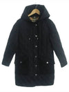 Women's Diamond Quilted Hoodie Single Coat Black - BURBERRY - BALAAN 2