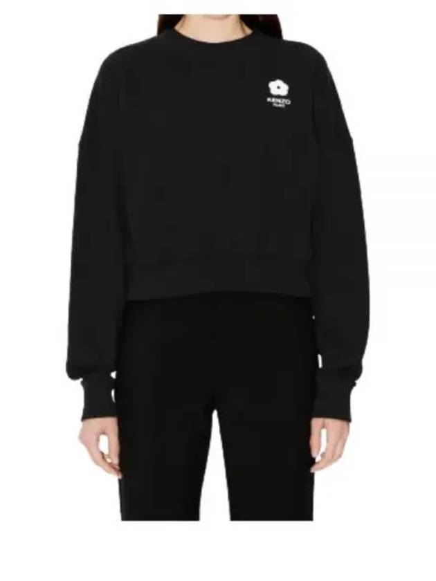 Boke Flower 2.0 Cropped Sweatshirt Black - KENZO - BALAAN 2