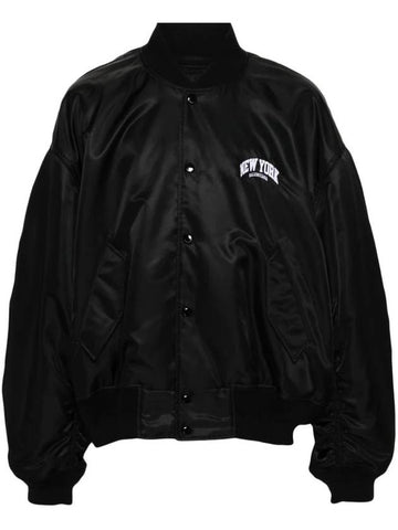 New York Embroidery Bomber Jacket Black - BALENCIAGA - BALAAN 1