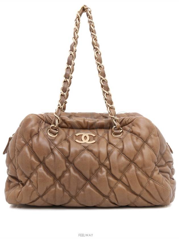 Limited bubble quilt chain shoulder bag A35615 brown gold plated - CHANEL - BALAAN 1