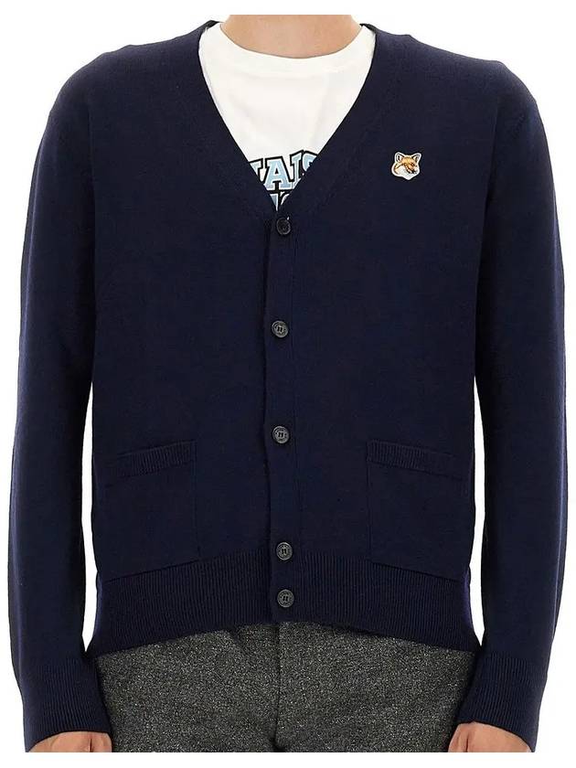 Fox Head Patch Classic Cardigan Navy - MAISON KITSUNE - BALAAN 3