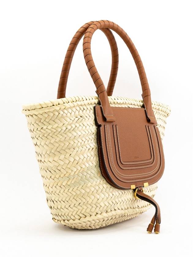 Marcie Leather Raffia Tote Bag Begie - CHLOE - BALAAN 3