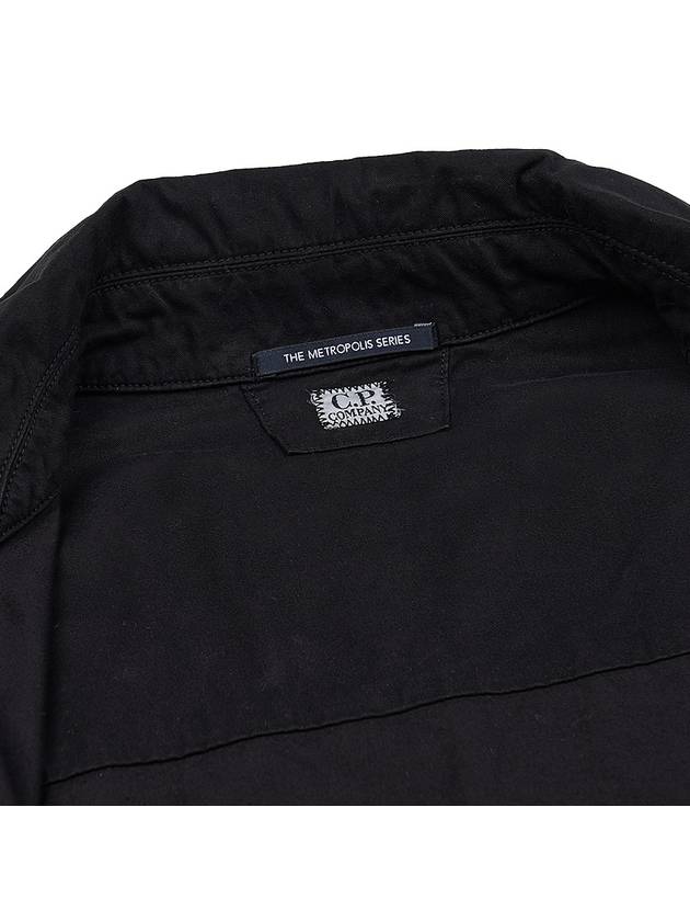 Lens Wappen Gabardine Zip-Up Jacket Black - CP COMPANY - BALAAN 8