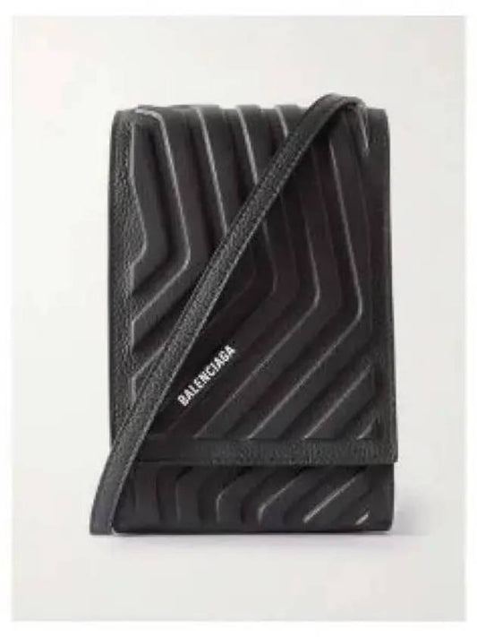 Grain Calfskin Car Strap Phone Cross Bag Black - BALENCIAGA - BALAAN 2