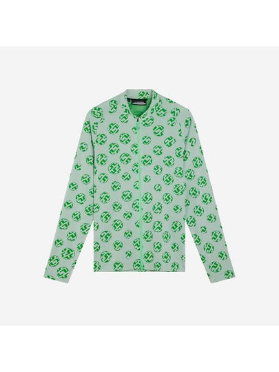 Patric Sphere Dot Jacquard Mid Layer Zip-Up Jacket Green White - J.LINDEBERG - BALAAN 2