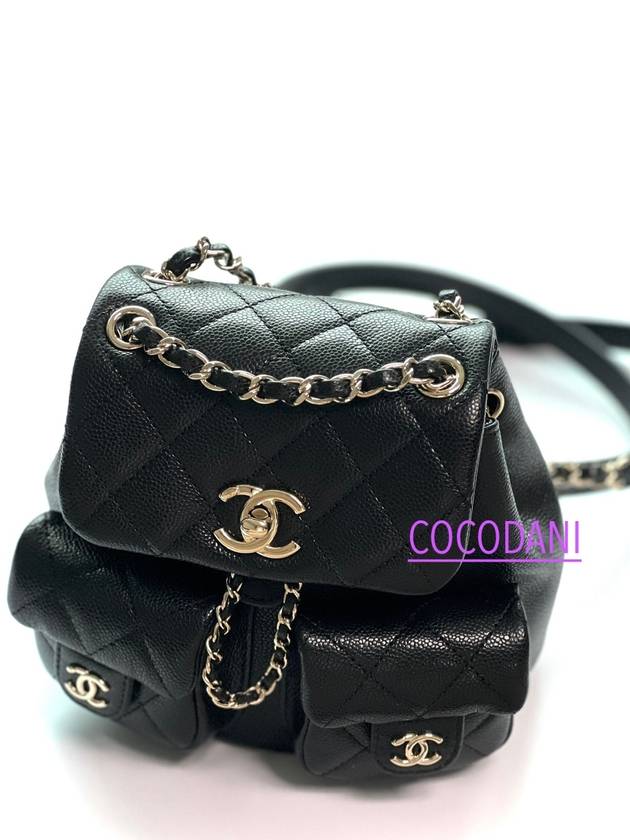 24 Years Two Pocket Caviar Duma Backpack Small Black AS3787 Gabag - CHANEL - BALAAN 3