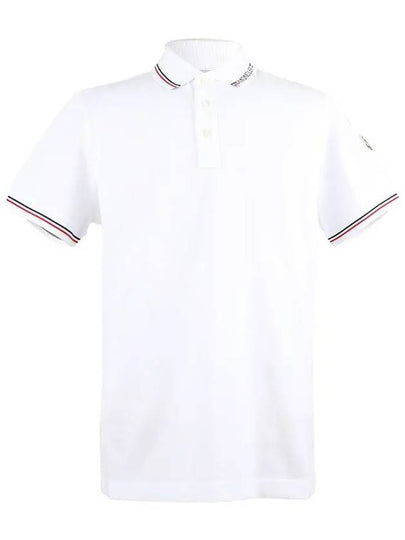 Logo Patch Short Sleeve Polo Shirt White - MONCLER - BALAAN 2