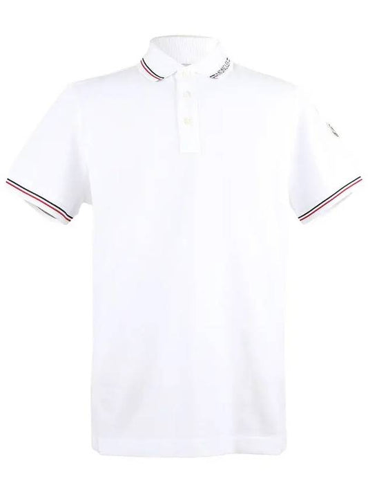 Logo Patch Short Sleeve Polo Shirt White - MONCLER - BALAAN 2