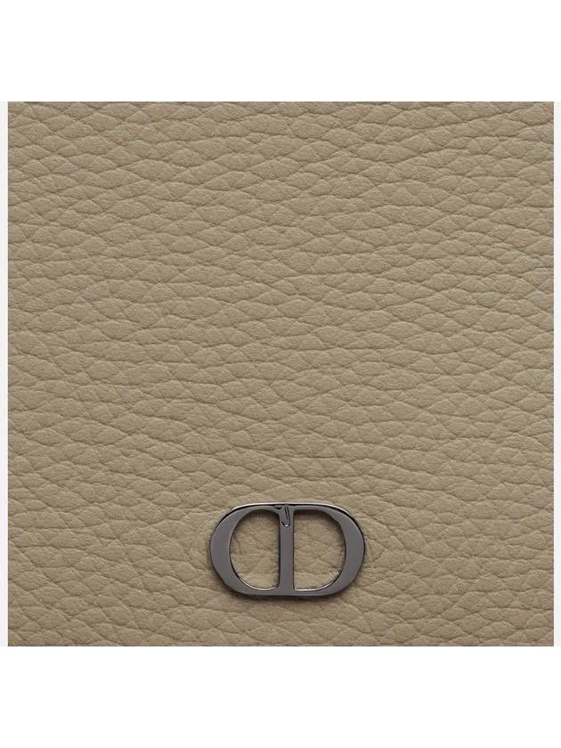 Grain Leather CD Icon Compact Half Wallet Beige - DIOR - BALAAN 6