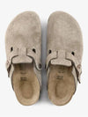 Boston Soft Footbed Suede Medium Narrow Slippers Taupe - BIRKENSTOCK - BALAAN 4