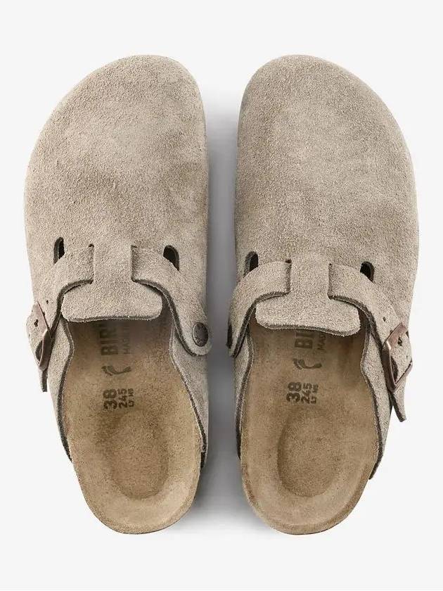 Boston Soft Footbed Suede Medium Narrow Slippers Taupe - BIRKENSTOCK - BALAAN 4