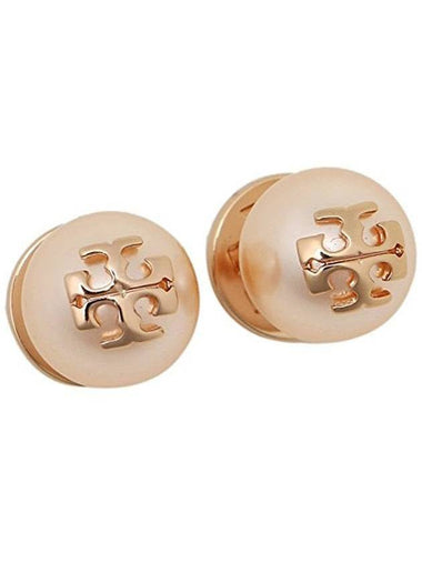 Crystal Pearl Stud Earrings Rose - TORY BURCH - BALAAN 1