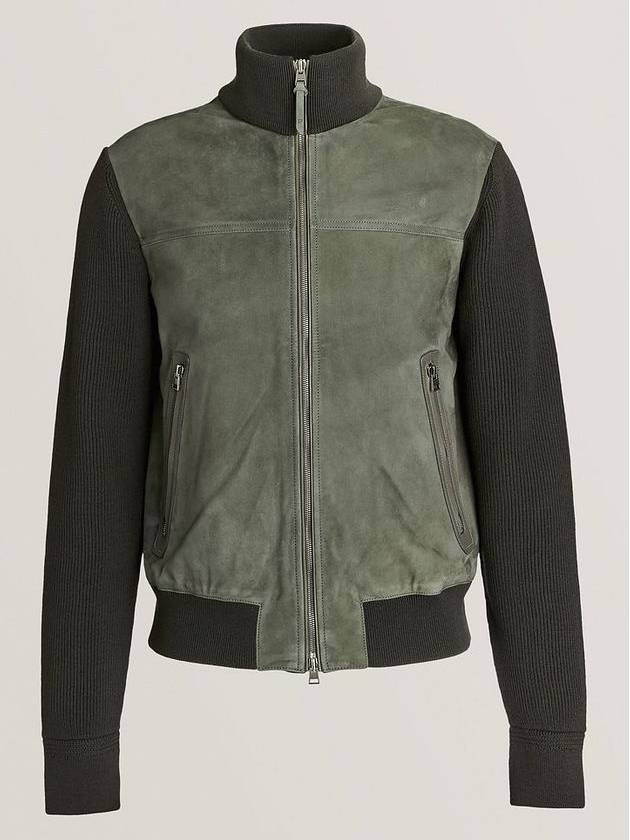 Front Zip Suede Jacket Green - TOM FORD - BALAAN 4