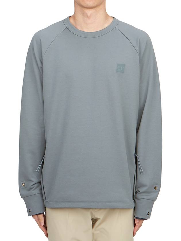 Metropolis Series Stretch Fleece Pocket Sweatshirt Turbulence - CP COMPANY - BALAAN 1