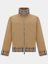 Men's Check Trim Track Jacket Camel - BURBERRY - BALAAN 2