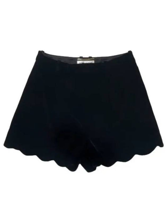 Mini Velvet Shorts Pants Black - SAINT LAURENT - BALAAN 1