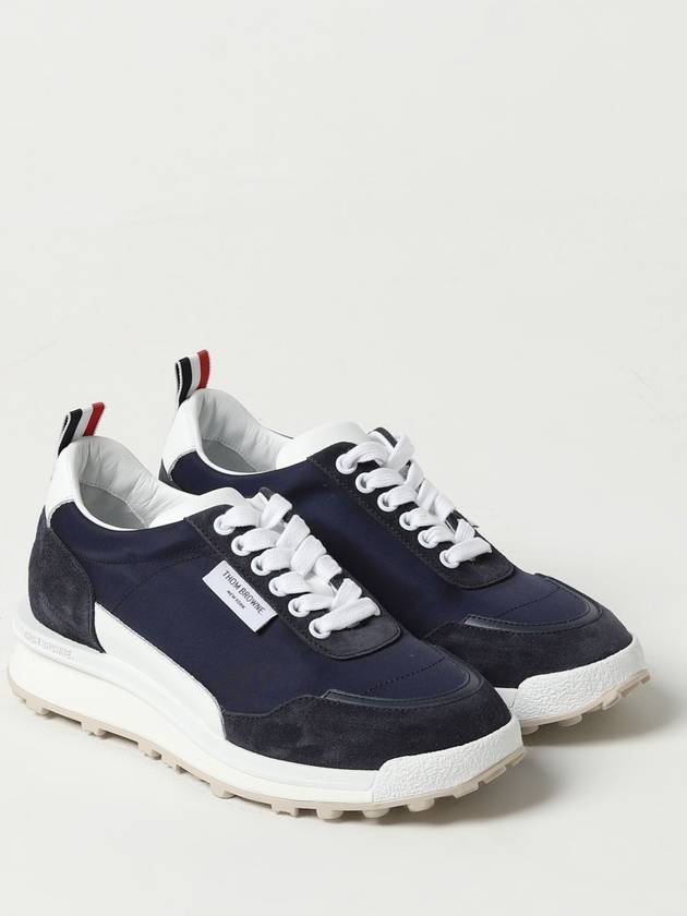 Eco Nylon Alumni Trainer Low Top Sneakers Blue - THOM BROWNE - BALAAN 3