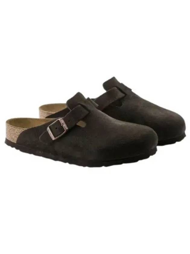 Boston Soft Footbed Suede Regular Wide Slippers Mocha - BIRKENSTOCK - BALAAN 2