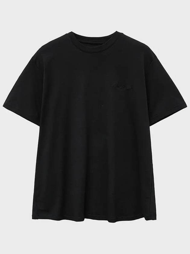 Silk Blended Luxe Short Sleeve T-Shirt Black - NOIRER - BALAAN 3