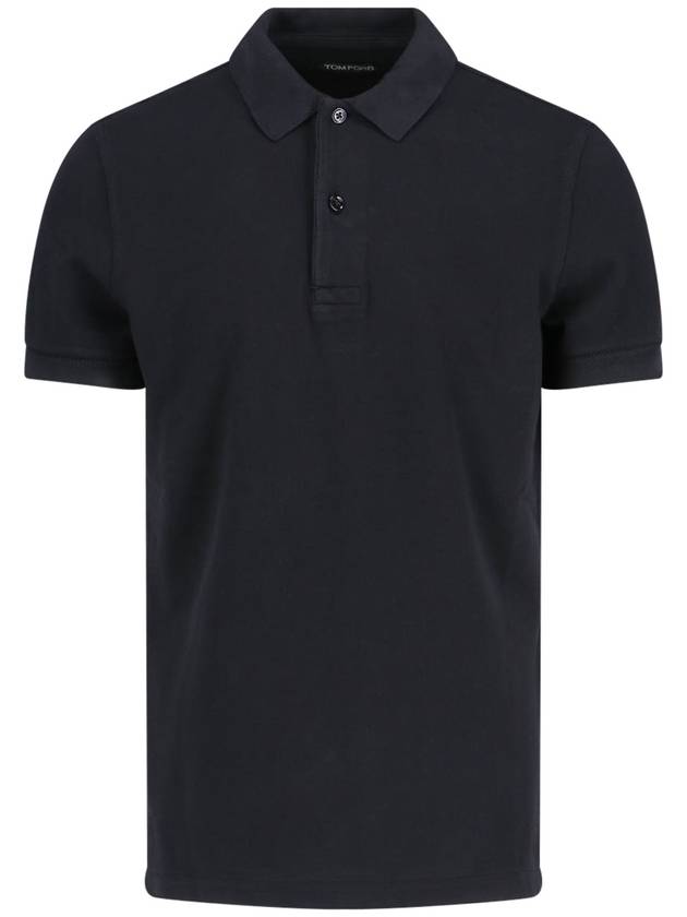 Short Sleeve Polo Shirt Black - TOM FORD - BALAAN 2