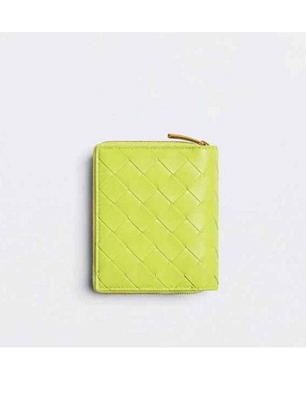 Intrecciato Zipper Bifold Half Wallet Lime - BOTTEGA VENETA - BALAAN 3