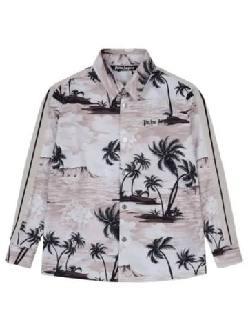 All over Hawaiian print shirt beige - PALM ANGELS - BALAAN 1