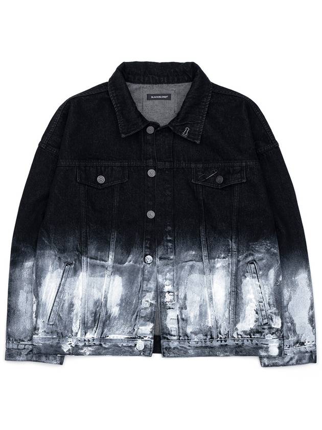 BBD Smoke Painted Custom Denim Jacket Black - BLACKBLOND - BALAAN 3