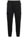 Stretch Cotton Wool Satin Cargo Straight Pants Navy - STONE ISLAND - BALAAN 1