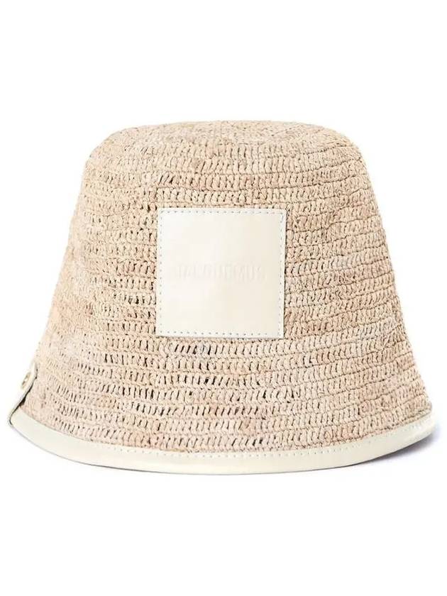 Jacquemus Le Bob Soli Logo Ladder Patch Raffia Bucket Hat 24E245AC642 3060 120 - JACQUEMUS - BALAAN 2