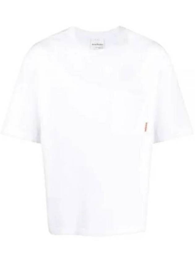 Pink Label Crew Neck Short Sleeve T-Shirt White - ACNE STUDIOS - BALAAN 2