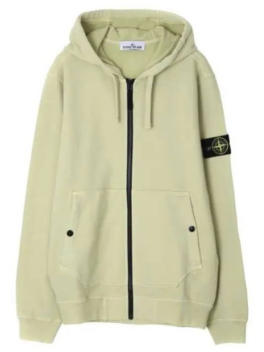 Brushed cotton fleece hooded zip up regular fit men - STONE ISLAND - BALAAN 1