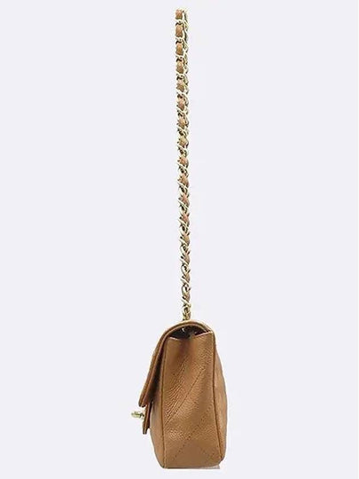 A35731 Camel Caviar Classic S Size Gold One Chain Shoulder Bag - CHANEL - BALAAN 2