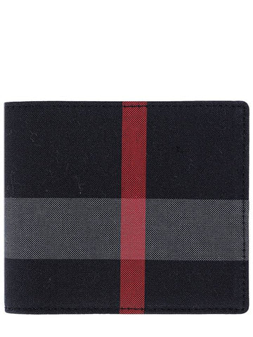 Check Half Wallet Navy - BURBERRY - BALAAN 1