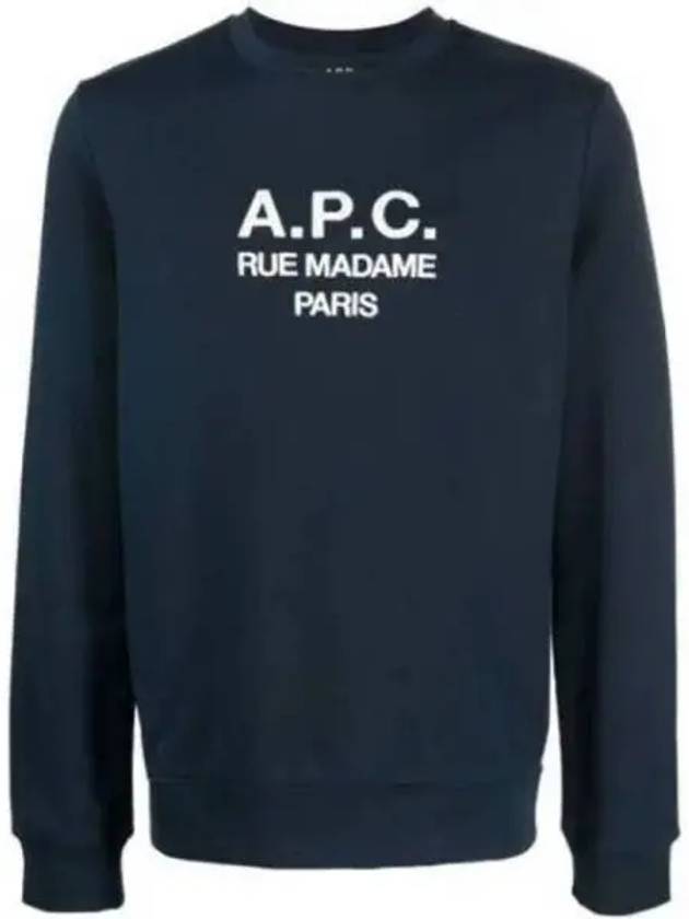 Rufus Embroidery Logo Sweatshirt Navy - A.P.C. - BALAAN 2